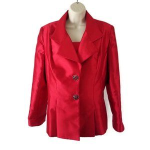 Lily & Taylor Size 12 Red Lined Church Blazer